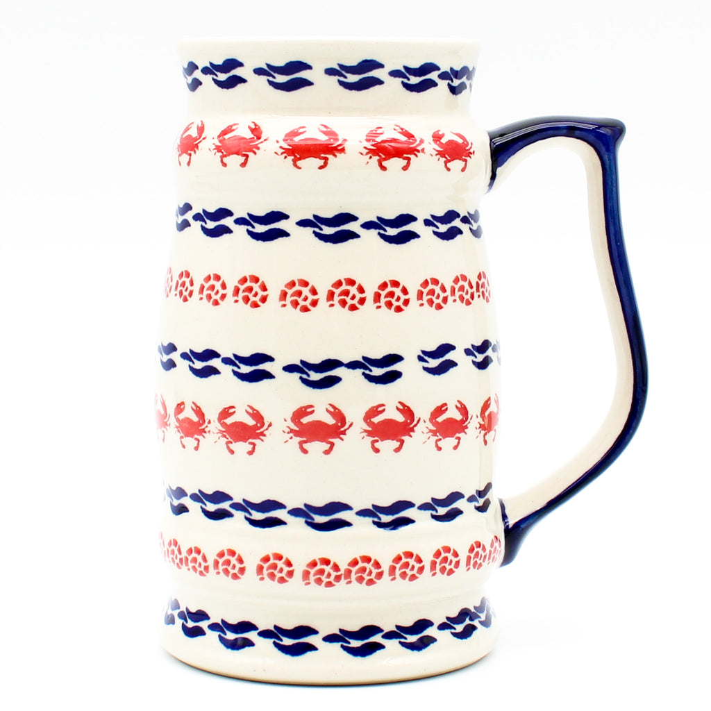 Large Beer Stein 28 oz in Red Crab