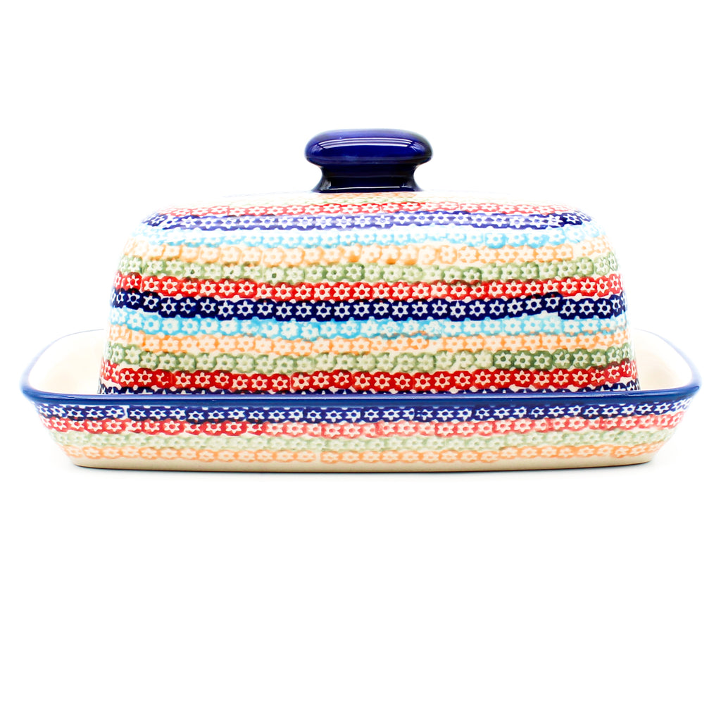 Butter Dish in Multi-Colored Flowers