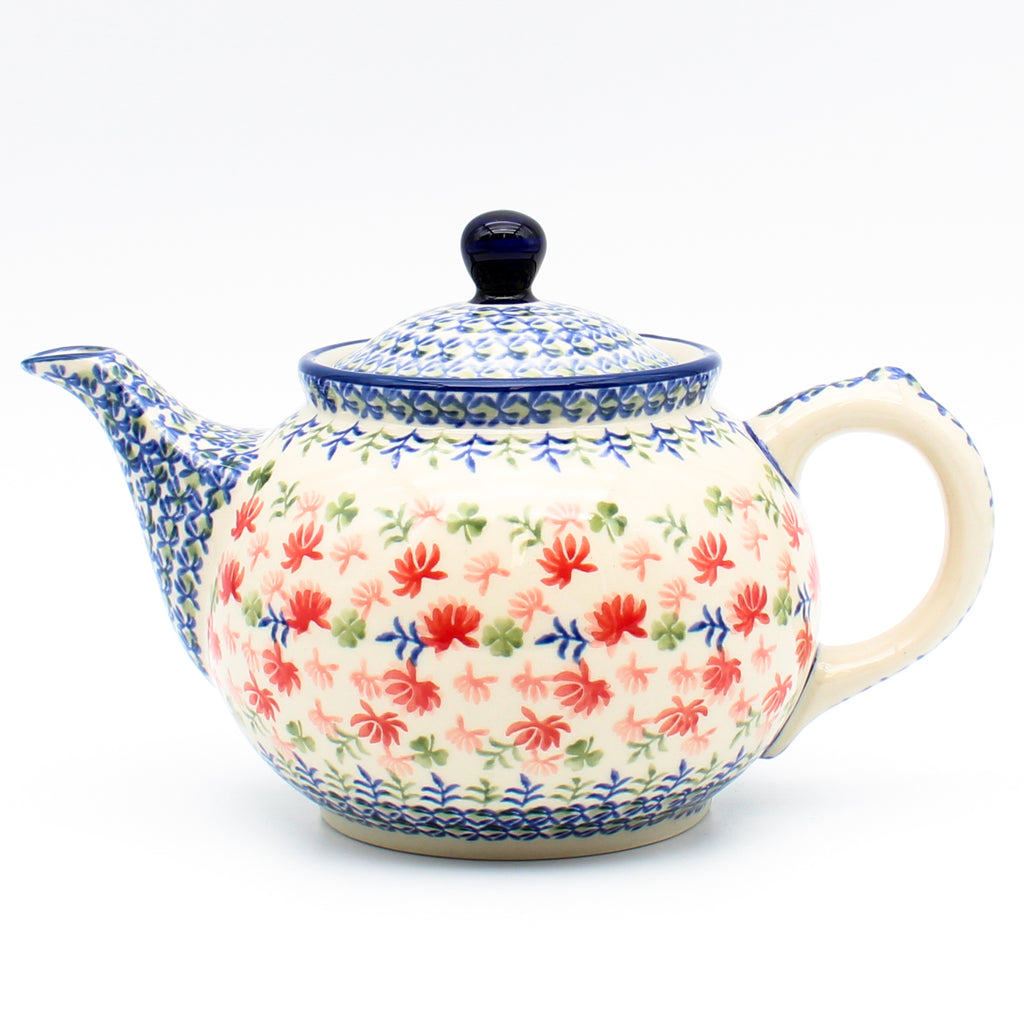 Morning Teapot 1 qt in Coral Thistle