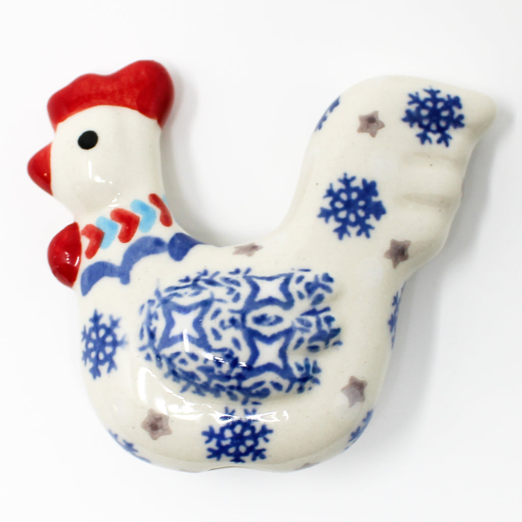 Rooster-Ornament in Falling Snow