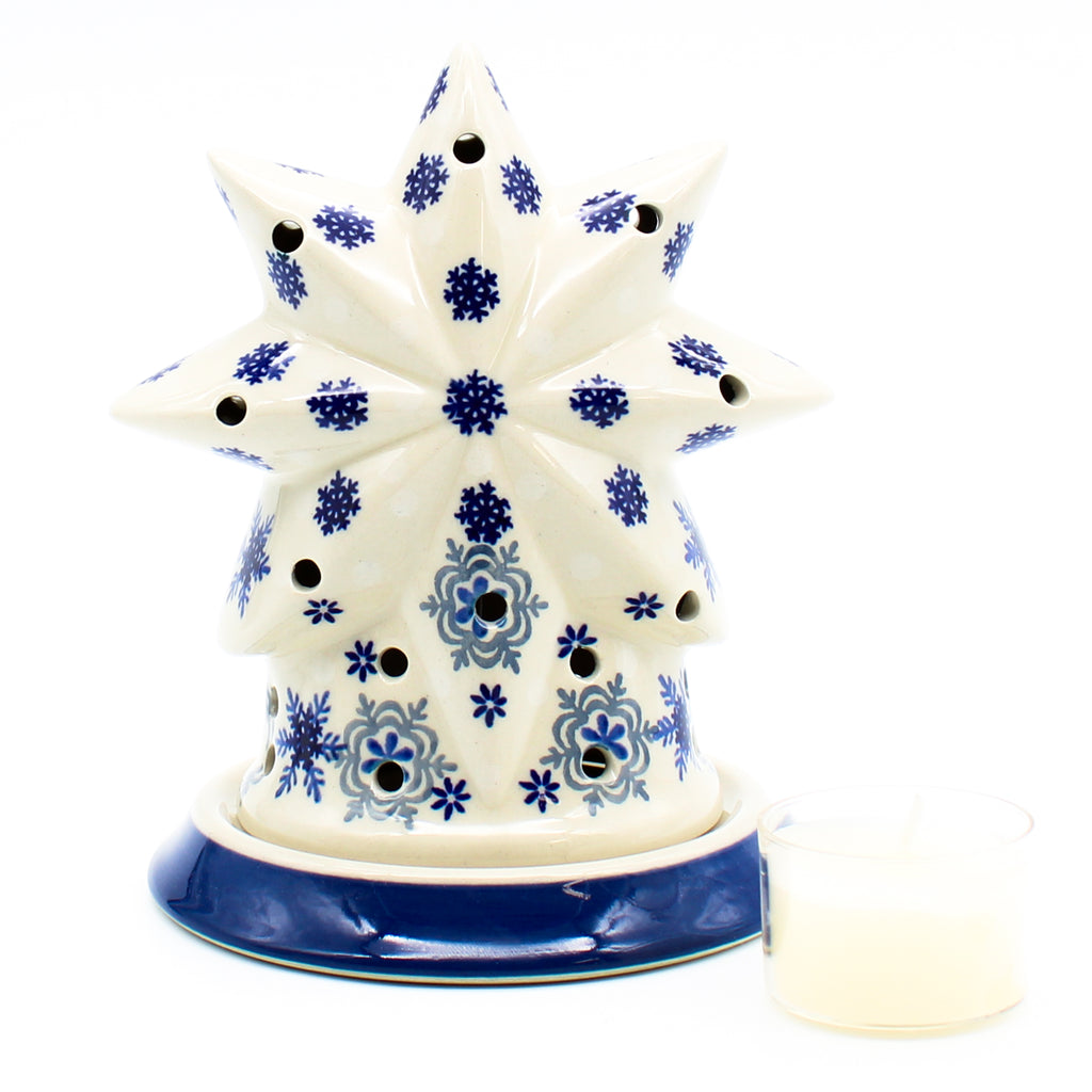 Star Tea Candle Holder in Blue Winter