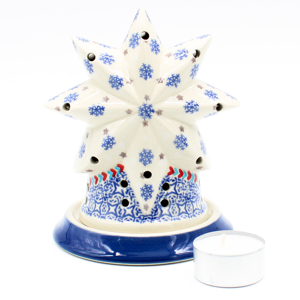 Star Tea Candle Holder in Falling Snow