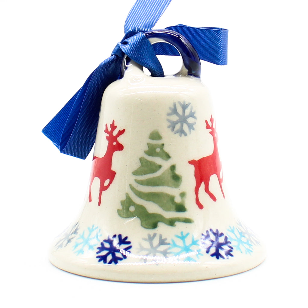 Large Bell-Ornament in Winter Reindeer