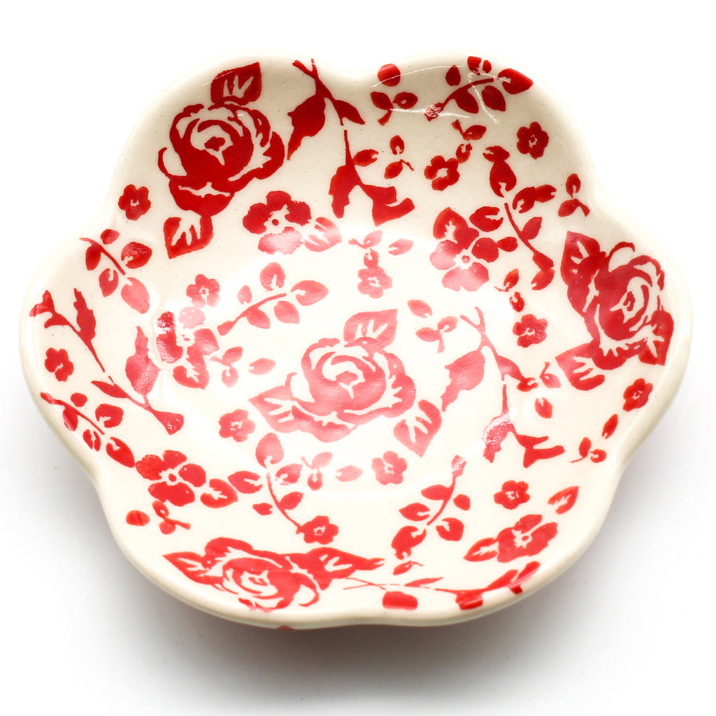 Flower Plate in Antique Red