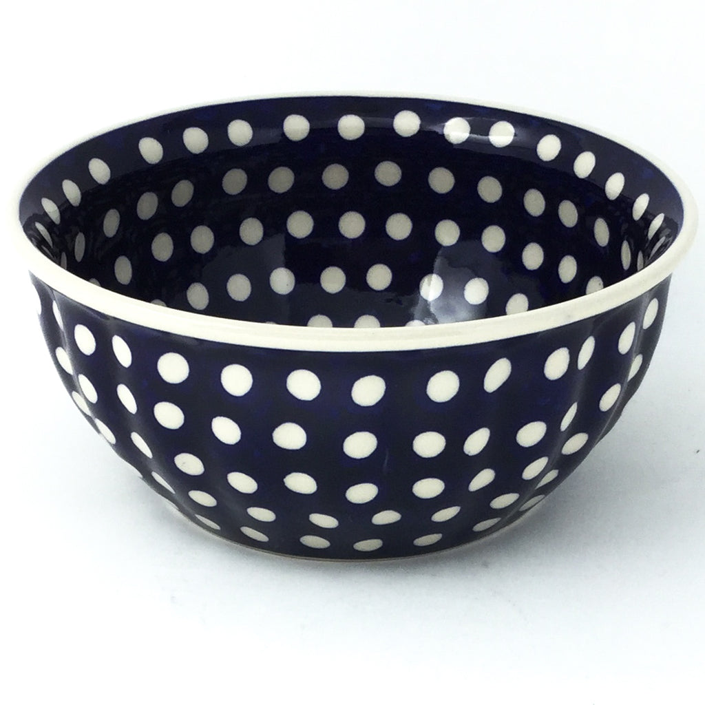 Scalloped Bowl 48 oz in White Polka-Dot