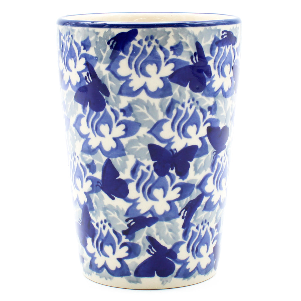 Tumbler/Toothbrush Holder in Blue Butterfly