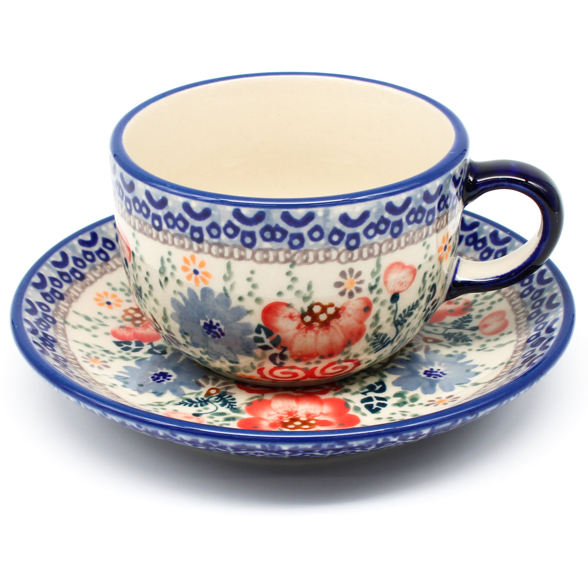 Cappuccino Cup w/Saucer 6.5 oz in Perennial Garden Janelle Imports