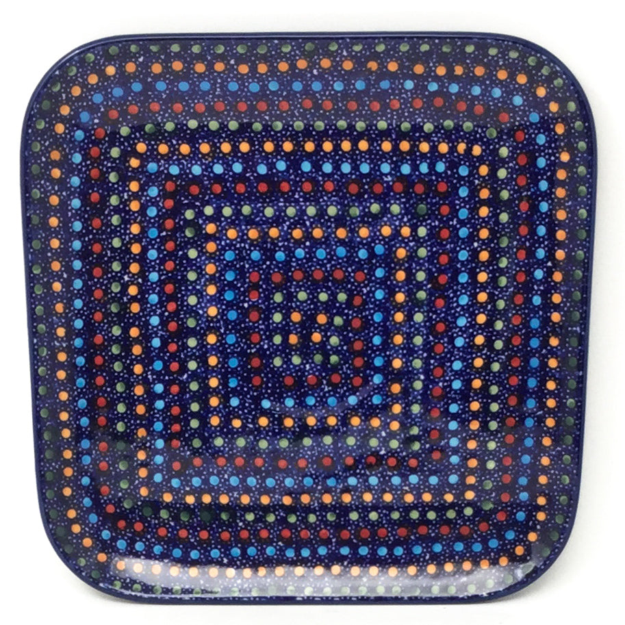 Square Sushi Plate 8.5" in Multi-Colored Dots
