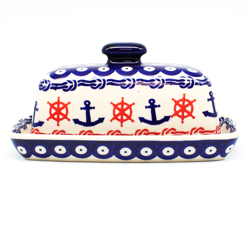 Butter Dish in Red Helm