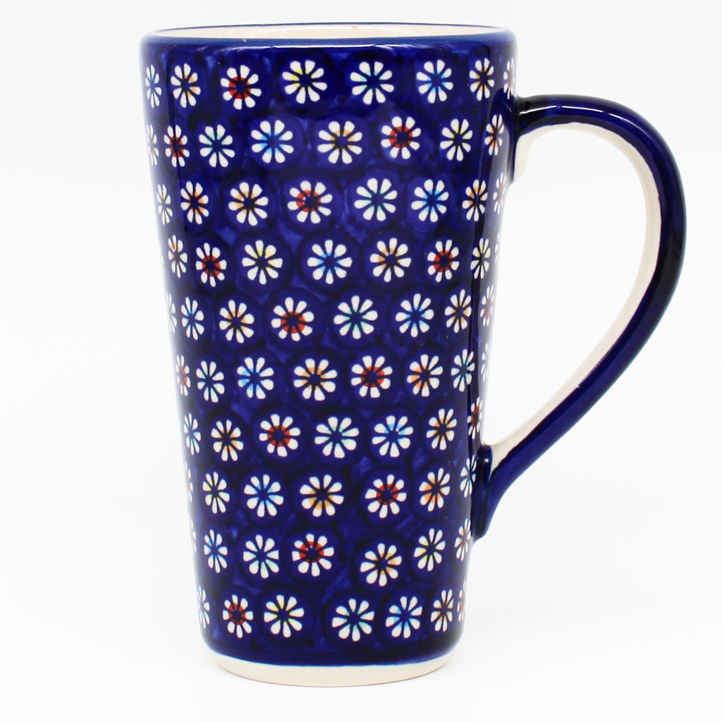 Tall Cup 12 oz in Tiny Flowers on Blue