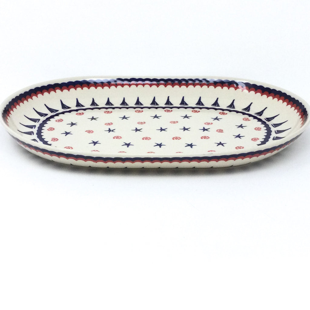 Lg Oval Platter in Blue Sail