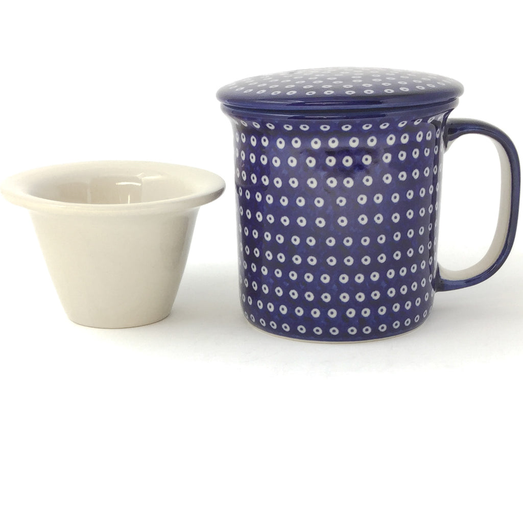 Straight Cup w/Infuser & Cover 12 oz in Blue Elegance