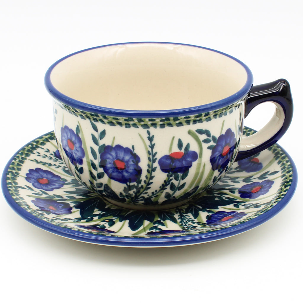 Tea Cup w/Saucer 8 oz in Gil's Blue