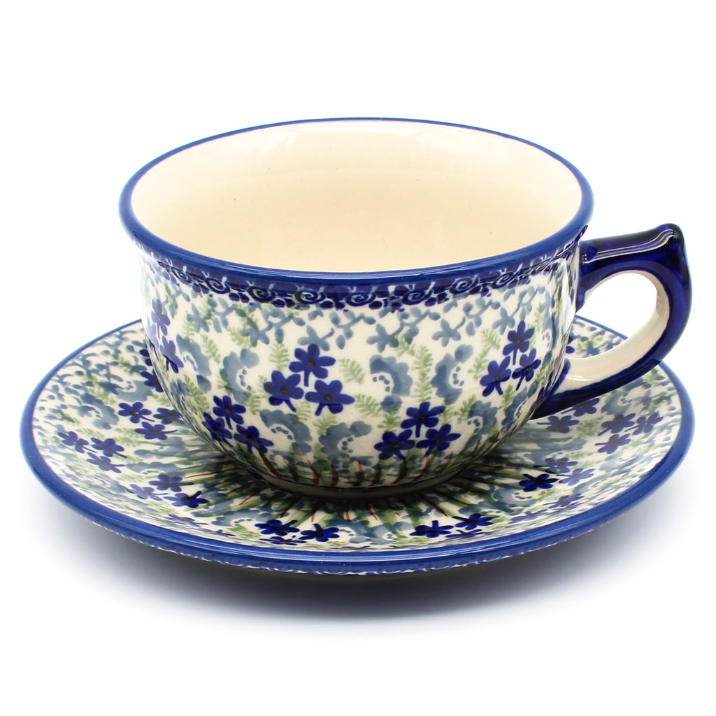 Tea Cup w/Saucer 8 oz in Alpine Blue