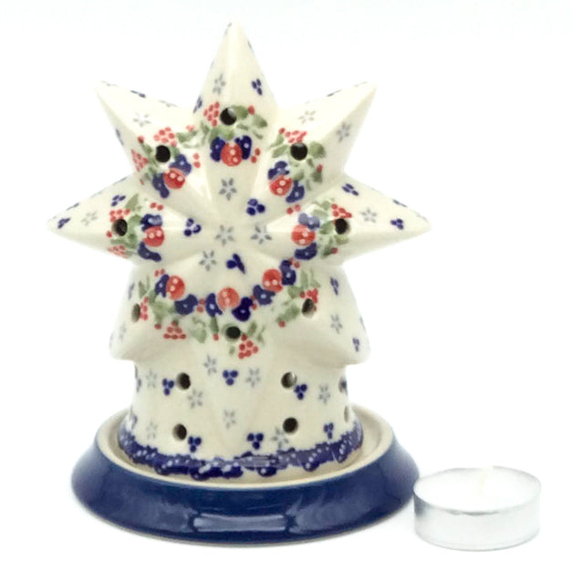 Star Tea Candle Holder in Holiday Wreath