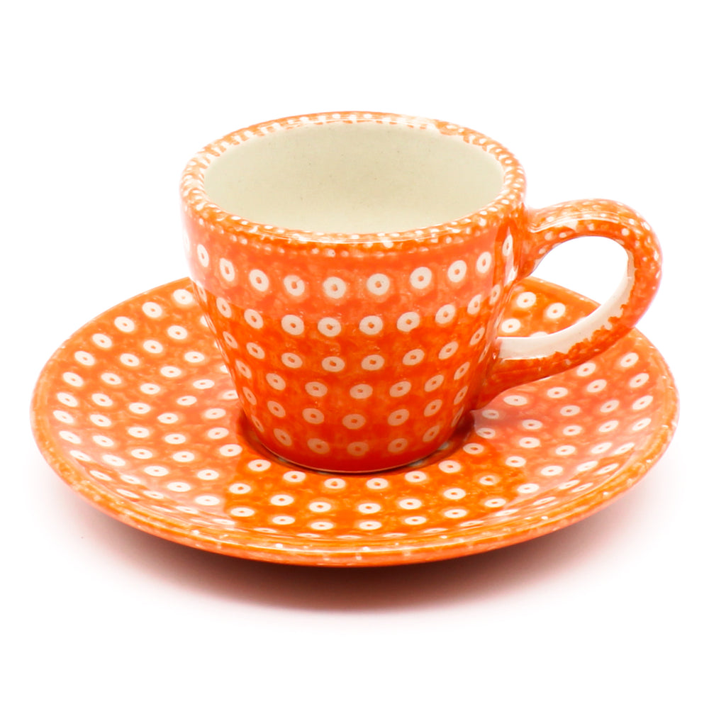 Espresso Cup w/Saucer 2 oz in Orange Elegance