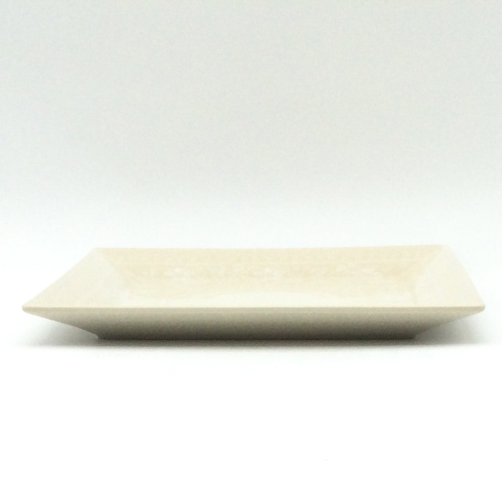 Square Platter in White on White
