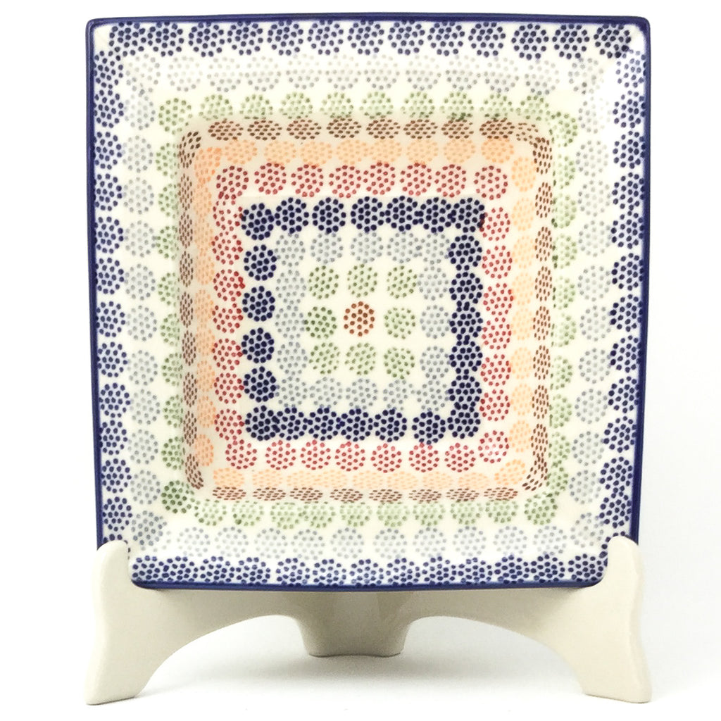 Square Soup Plate in Modern Dots