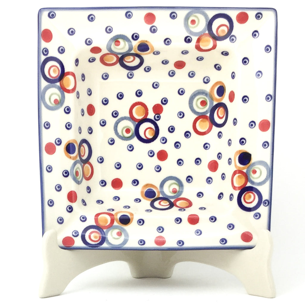 Square Soup Plate in Modern Circles