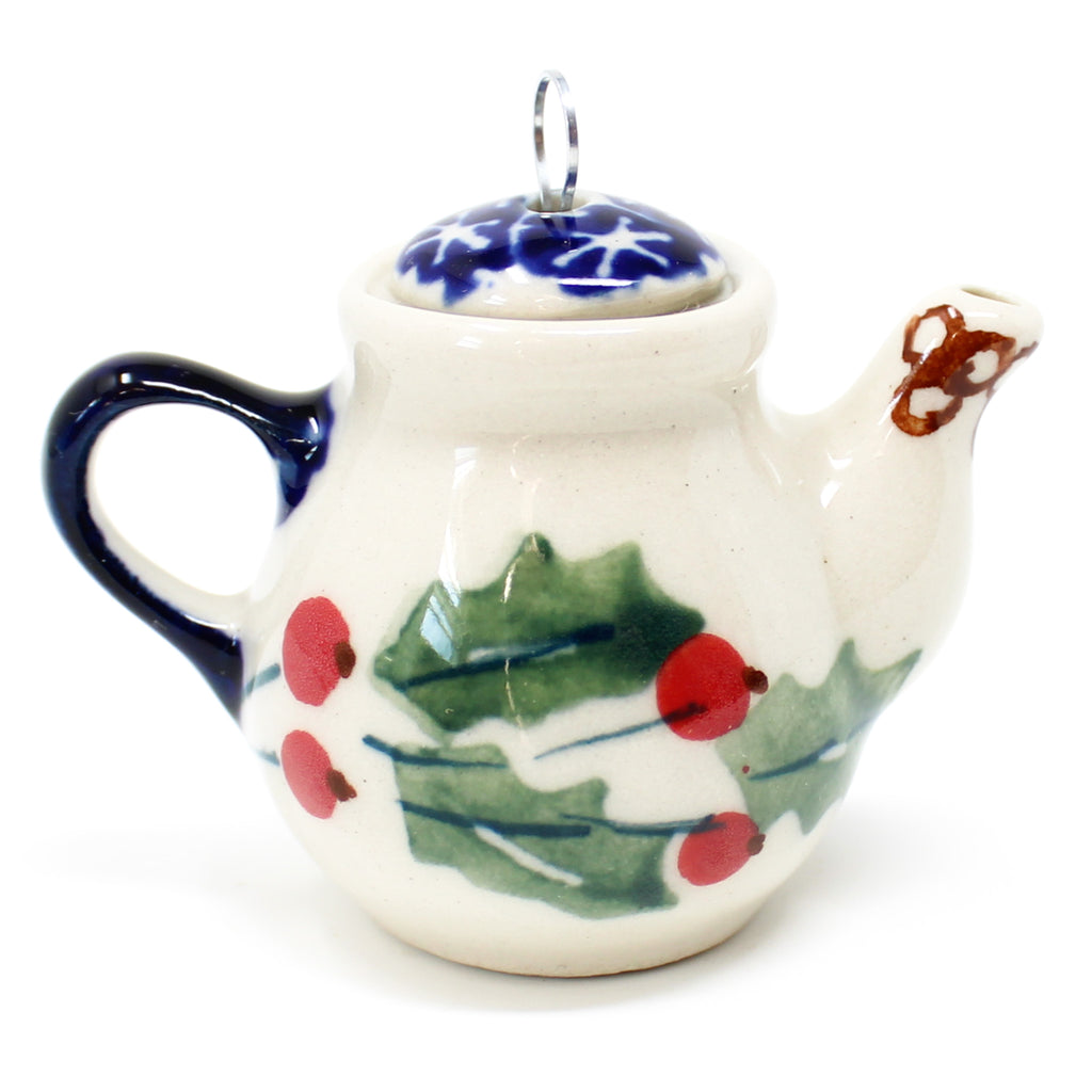 Teapot-Ornament in Holly