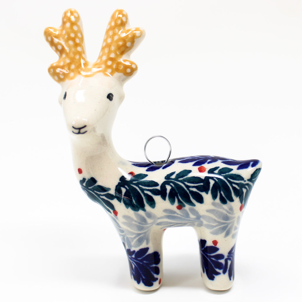 Reindeer-Ornament in Spruce Garland