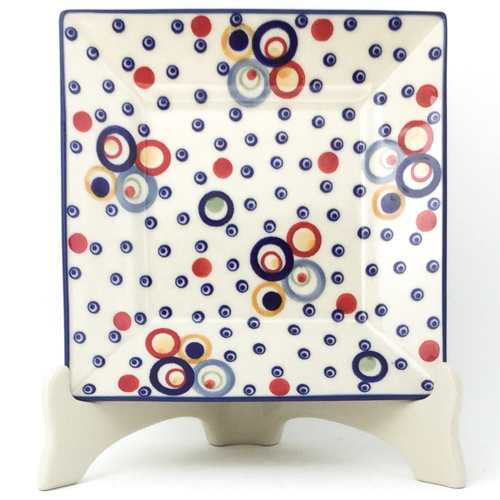 Square Luncheon Plate in Modern Circles