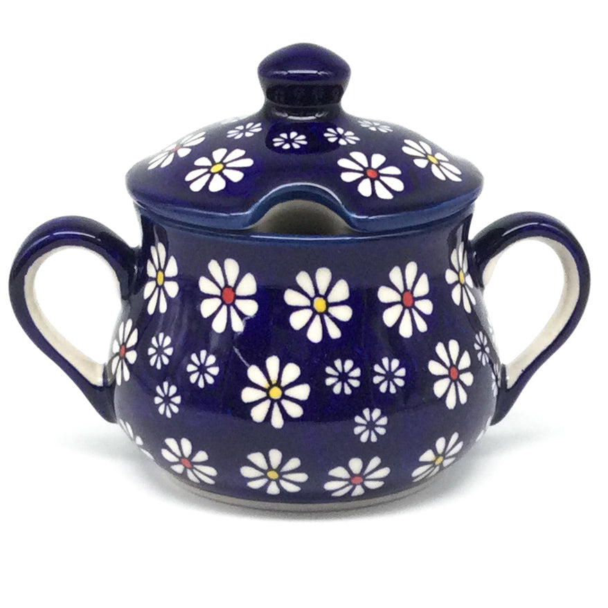 Family Style Sugar Bowl 14 oz in Flowers on Blue