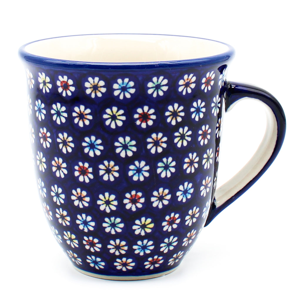 Lg Bistro Cup 16 oz in Tiny Flowers on Blue