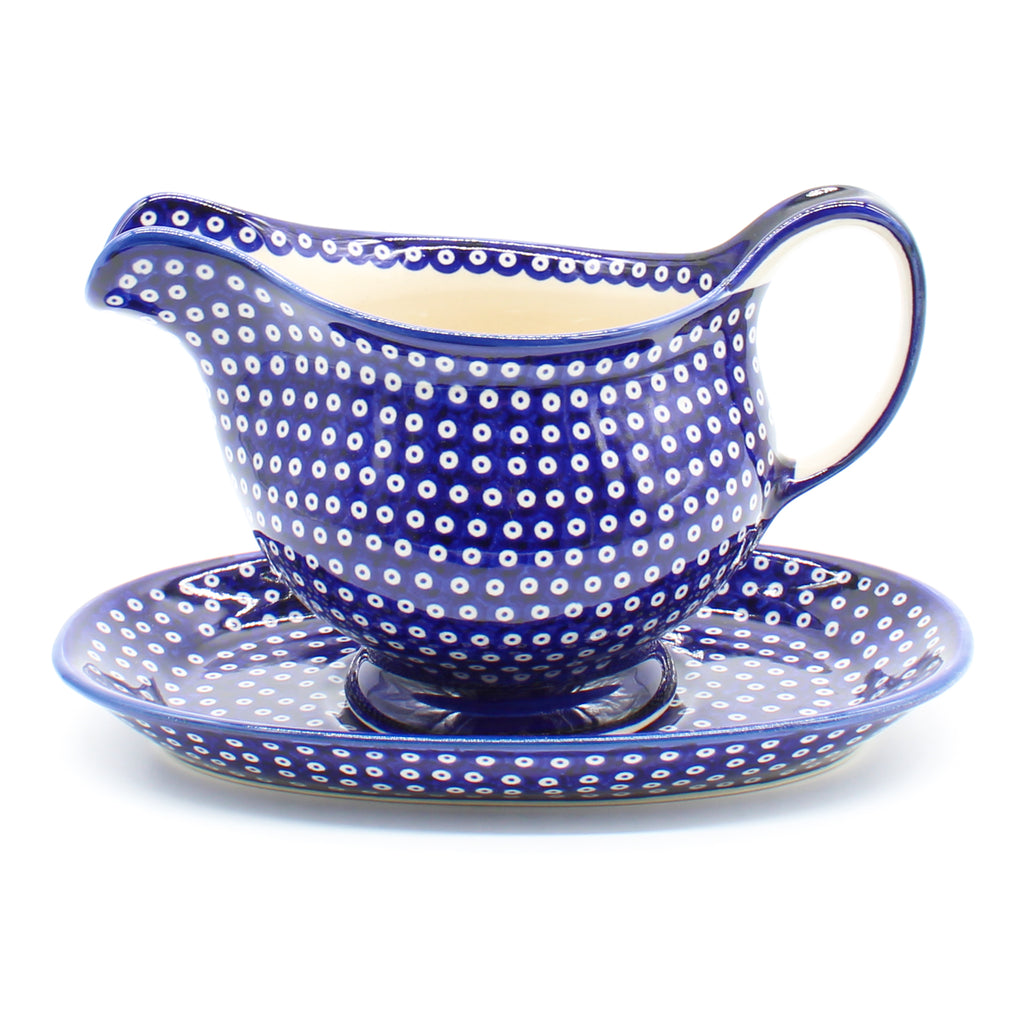 Gravy Boat w/Tray 1 qt in Blue Elegance