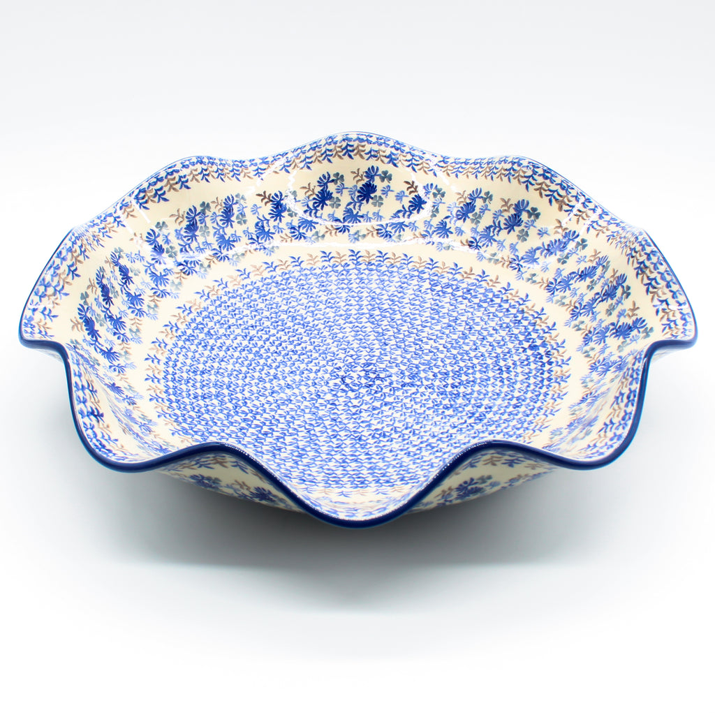 Fluted Pasta Bowl in Blue Thistle