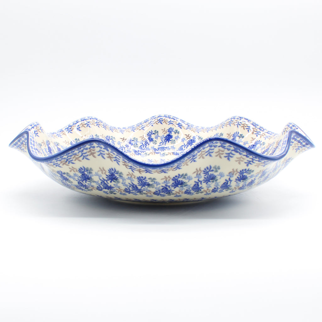 Fluted Pasta Bowl in Blue Thistle