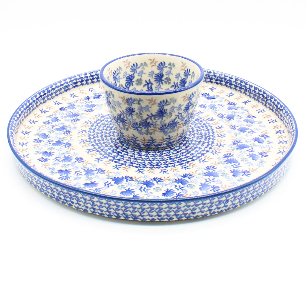 Party Platter w/Bowl in Blue Thistle