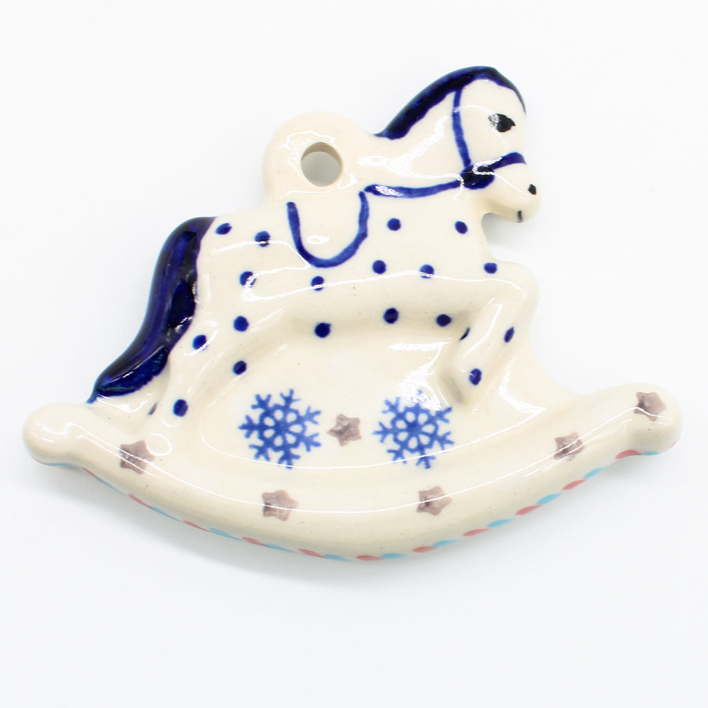 Rocking Horse-Ornament in Falling Snow