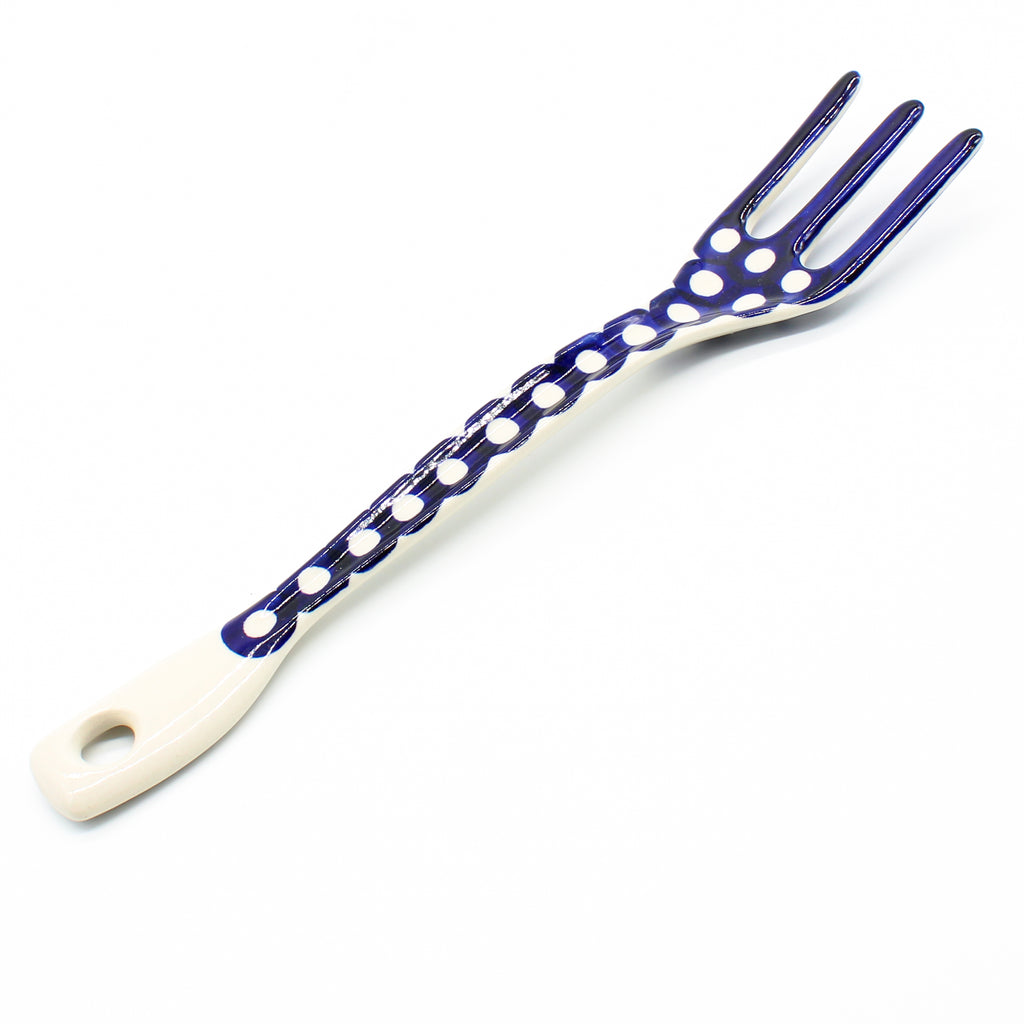 Serving Fork 12" in White Polka-Dot