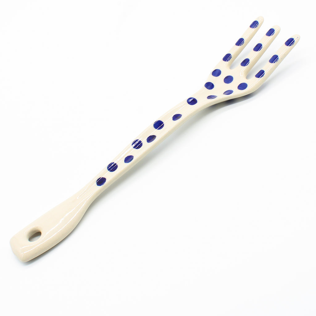 Serving Fork 12" in Blue Polka-Dot