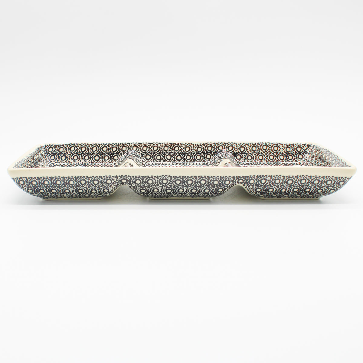 Rectangular Divided Server in Gray & Black – Janelle Imports