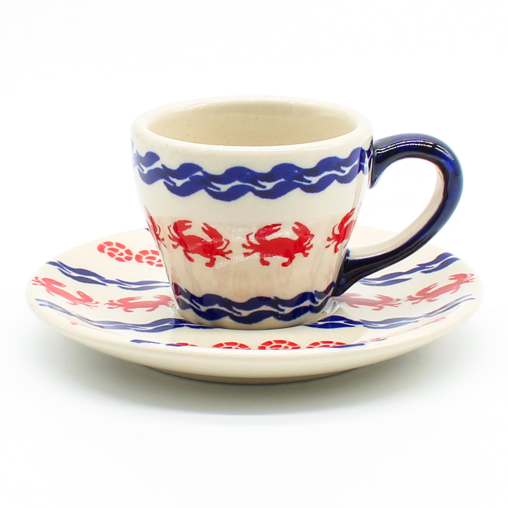 Espresso Cup w/Saucer 2 oz in Red Crab