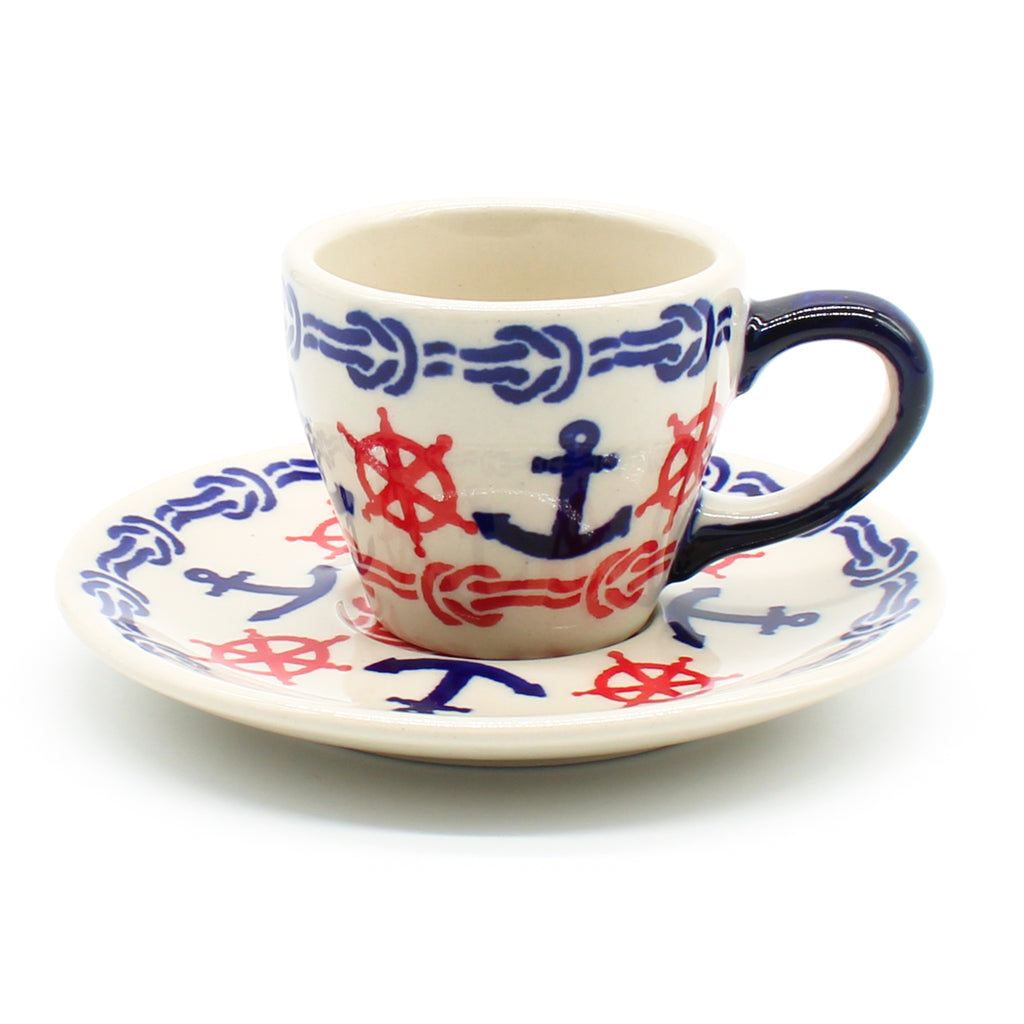 Espresso Cup w/Saucer 2 oz in Red Helm