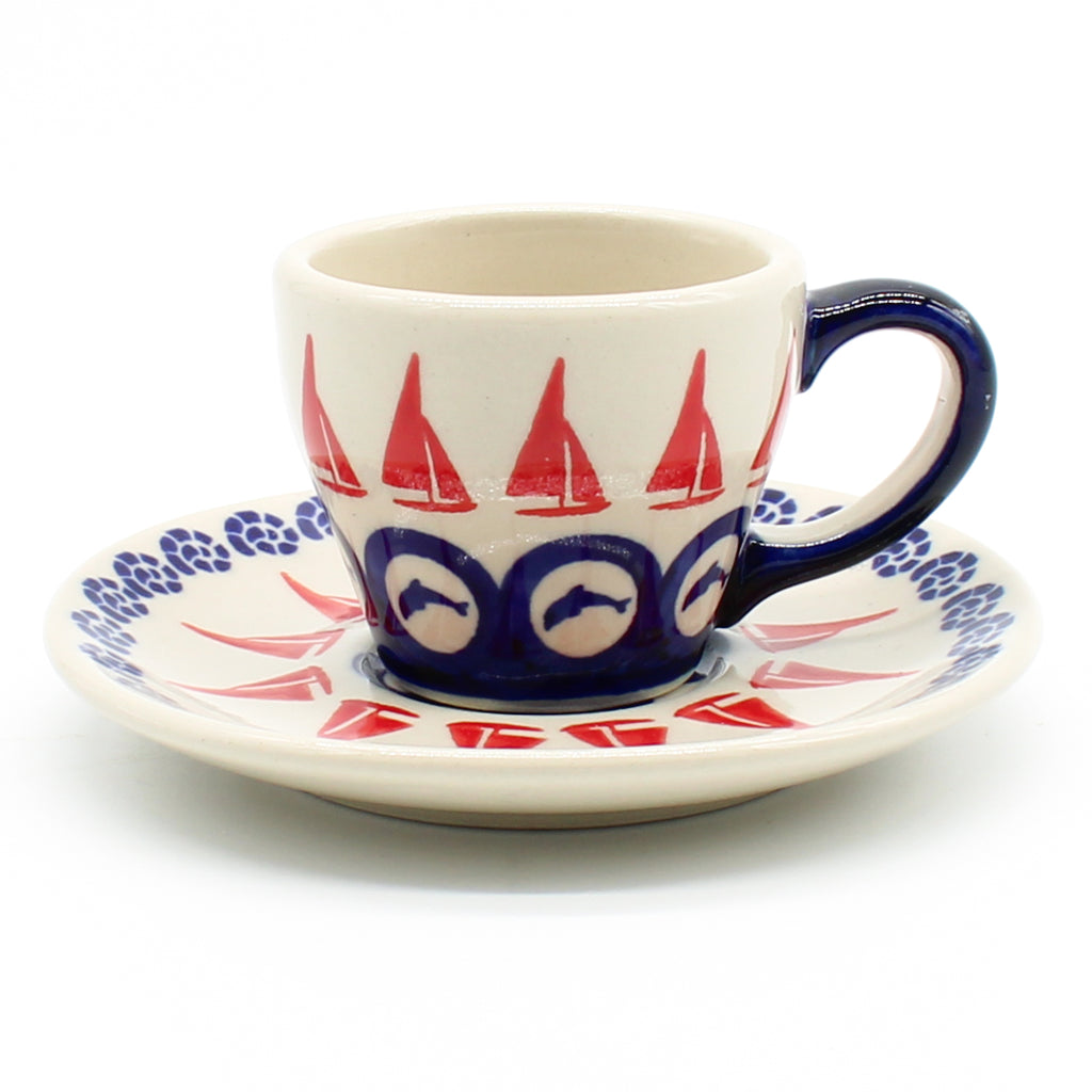 Espresso Cup w/Saucer 2 oz in Red Sail