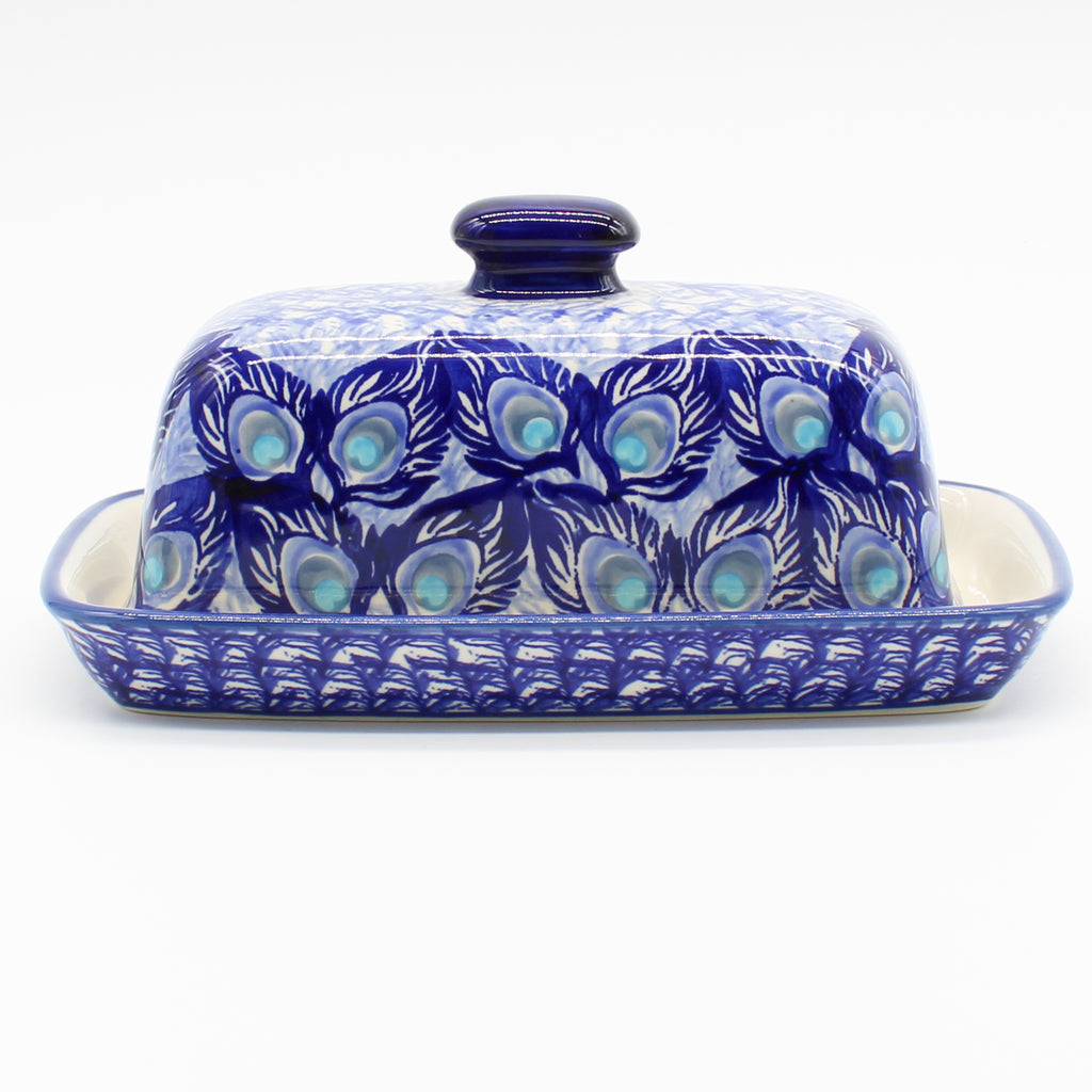 Butter Dish in Peacock Glory