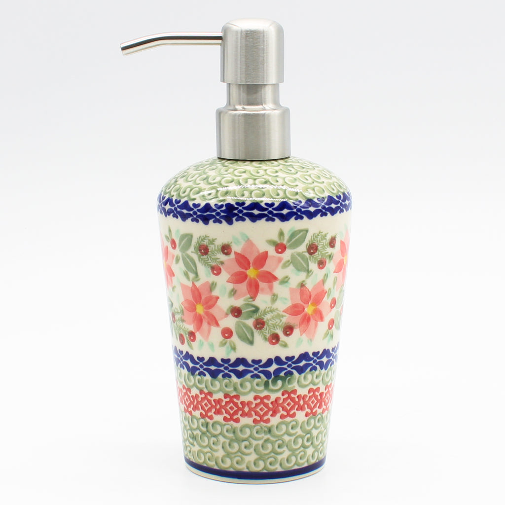 Soap Dispenser in Poinsettia