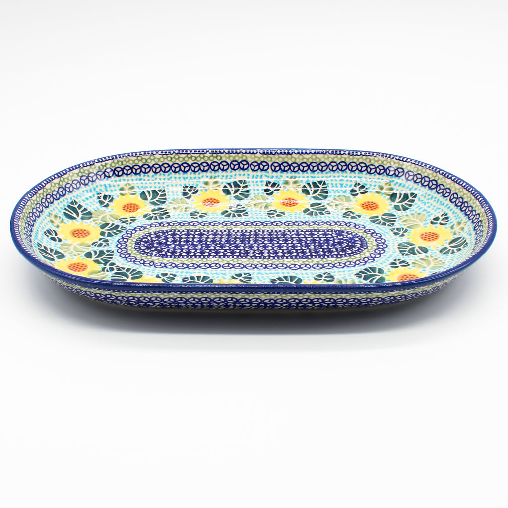 Md Oval Platter in Ukrainian Sunflower