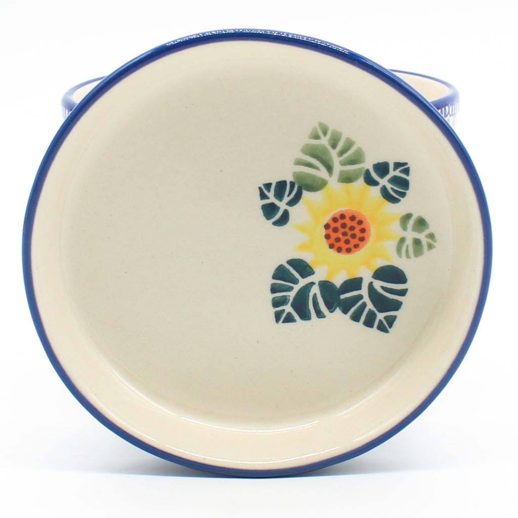 Sm Flower Pot w/Plate in Ukrainian Sunflower