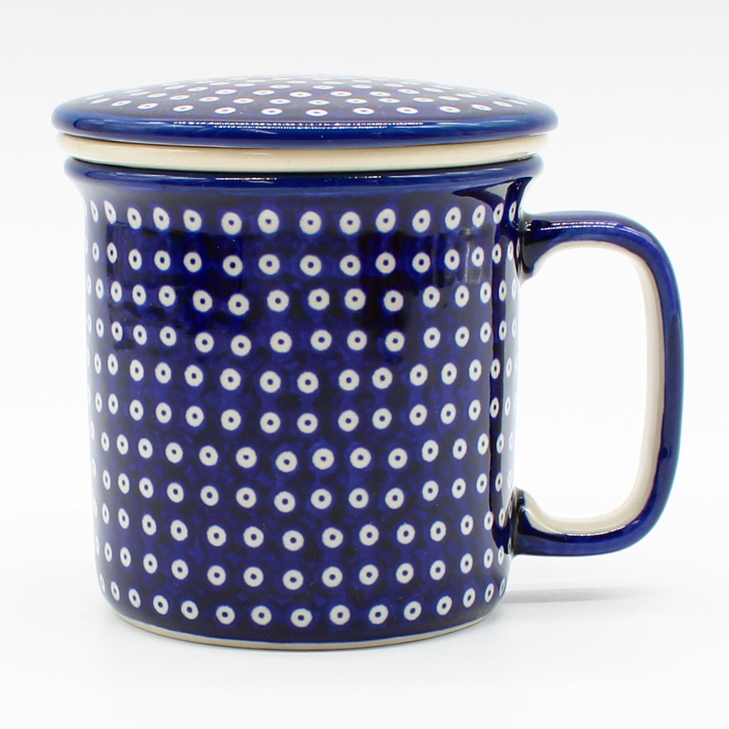 Straight Cup w/Infuser & Cover 12 oz in Blue Elegance