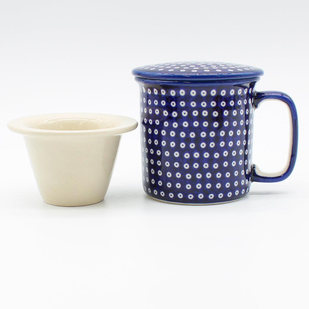 Straight Cup w/Infuser & Cover 12 oz in Blue Elegance