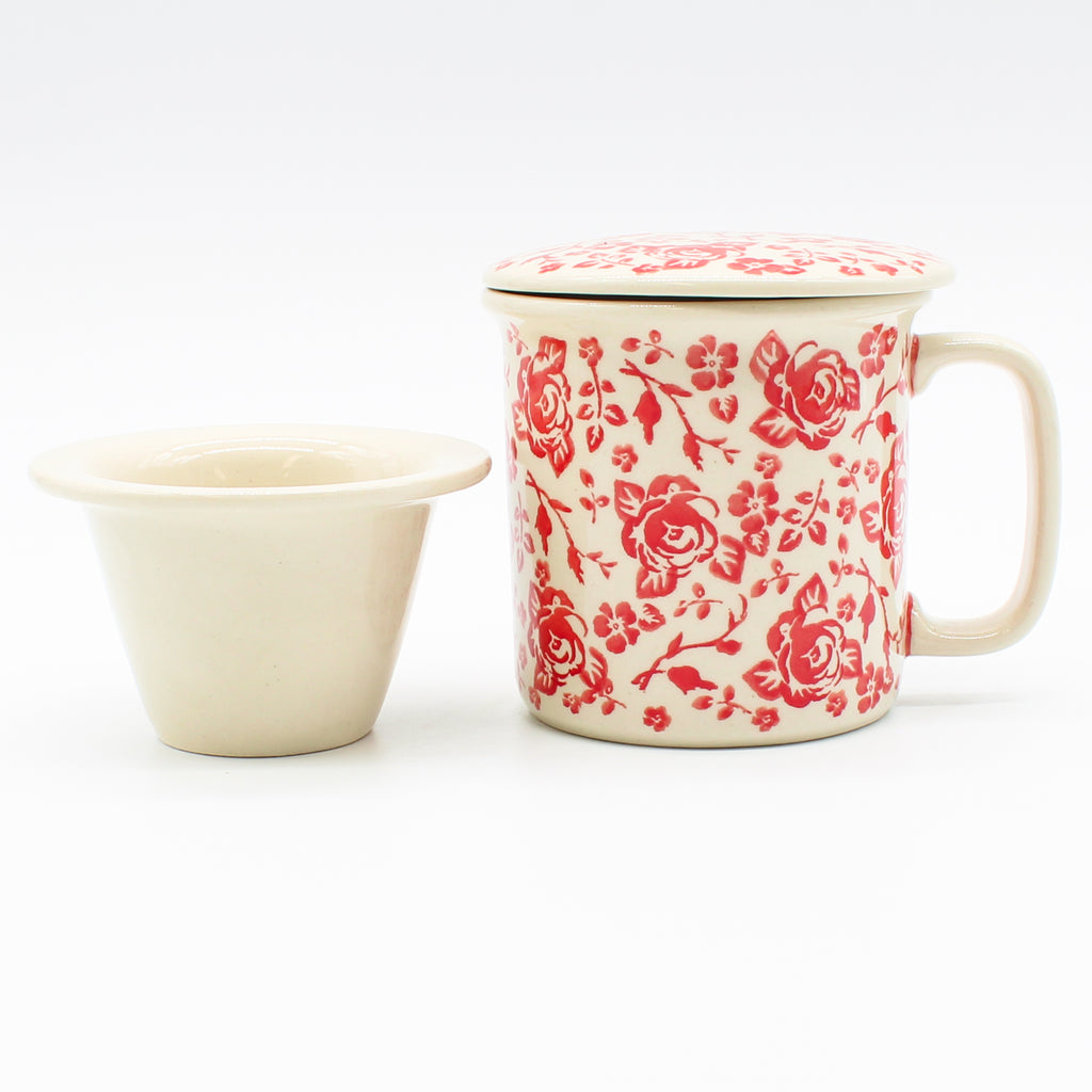 Straight Cup w/Infuser & Cover 12 oz in Antique Red