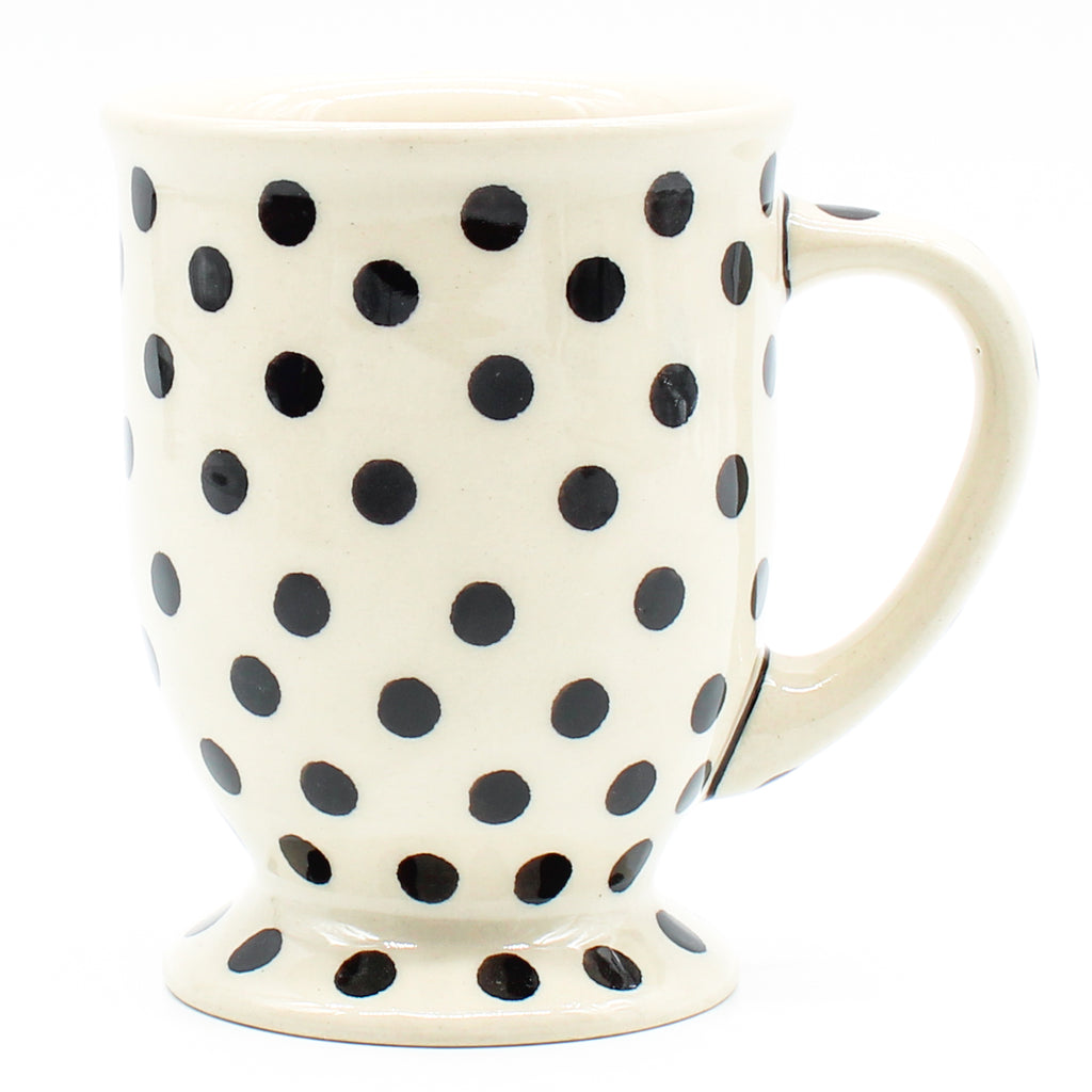 Pedestal Cup 12 oz in Black Polka-Dot