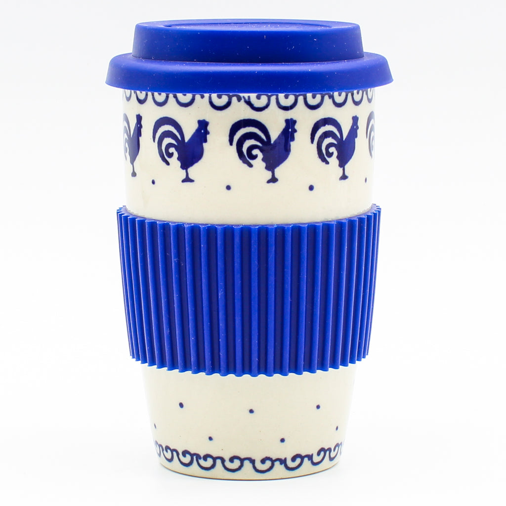 Travel Cup 14 oz in Blue Roosters