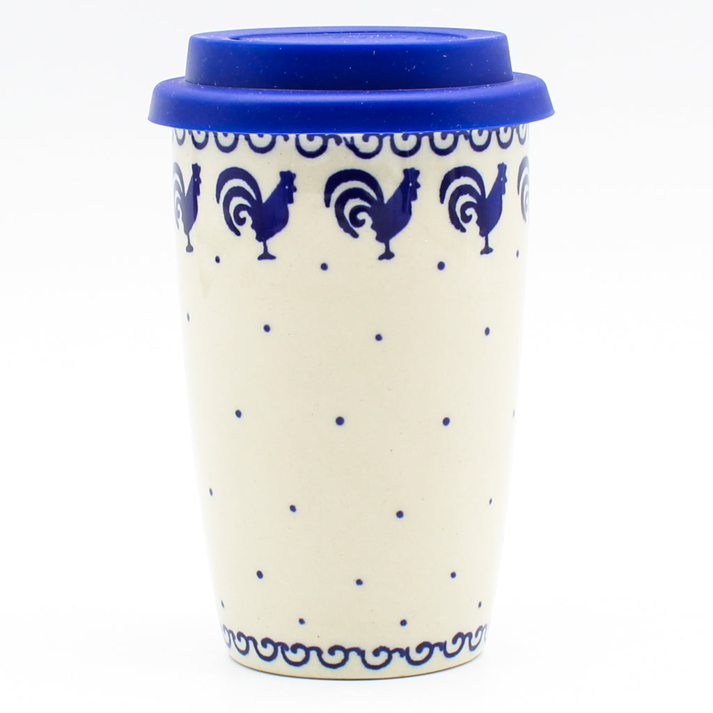 Travel Cup 14 oz in Blue Roosters