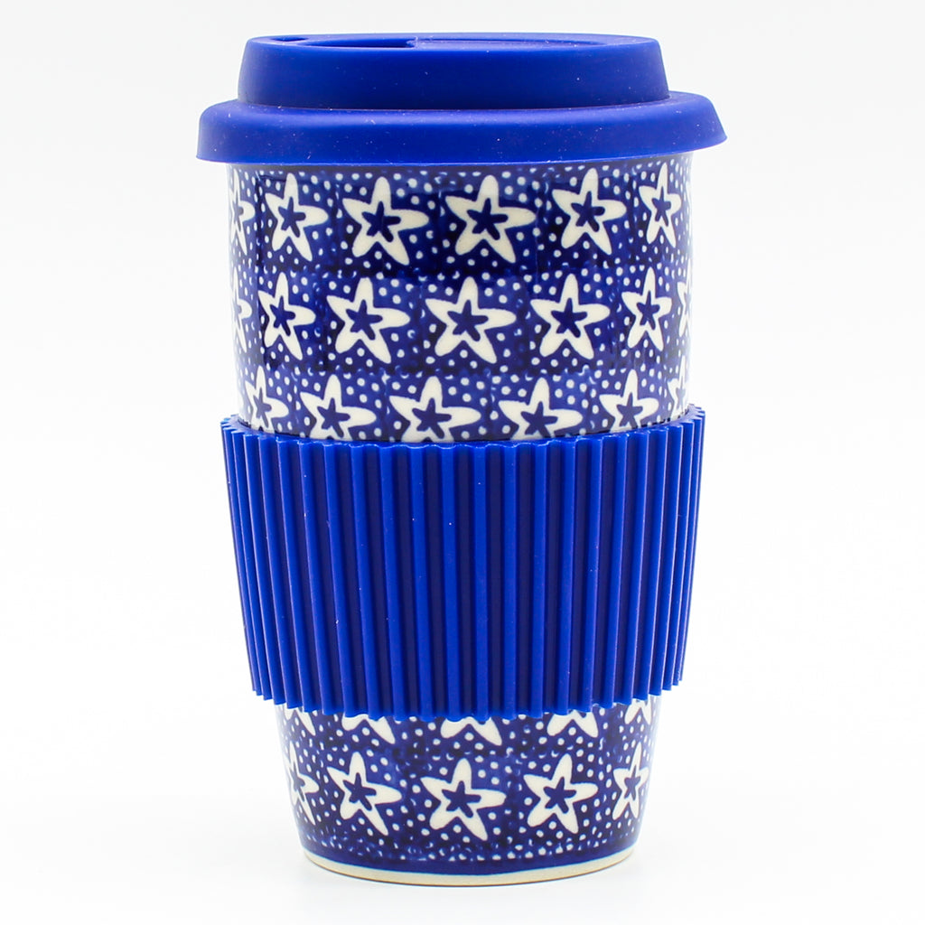 Travel Cup 14 oz in Red Starfish